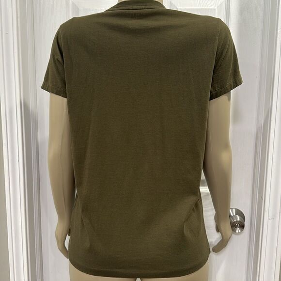 POLO RALPH LAUREN BEADED LOGO  T-SHIRT. DEFENDER GREEN. - Picture 5 of 7
